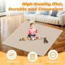 Foldable Baby Playpen with Mat, 50 x 50 Inch Portable Playpen | Safe Zipper Door, Soft Play Mat, With 30 Ocean Balls, Carry bag, No Assembly