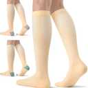 FITRELL 3 Pairs Compression Socks for Women and Men 20-30mmHg-Circulation Support Socks (Large-X-Large, Calming Nude)