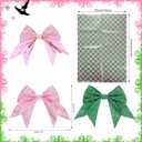 Honeydak 5 Pcs Witch Pink Green Espresso Cups Set Witch Party Glass Mugs Gift 8 oz Pink Green Reusable Glass Cups 2 Glitter Bows for Women Birthday BFF Couples Princess Lover Musical Party Decorations