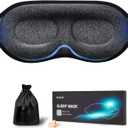 YIVIEW Sleep Mask for Side Sleeper, Block Out Light, Eyelash Extensions Friendly 3D Contoured Sleeping Eye Mask, Soft Breathable Night Blindfold with Adjustable Strap, Lightweight Eye Cover Gray