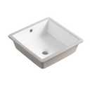 16 Inch Small Square White Undermount Bathroom Sink 16.15" x 16.15" Vanity Under Counter Basin Porcelain Rectangle Vessel Sink for Tiny Place Opening Size 14.17" x 14.17" Lavamanos Para Baños KINGWONG