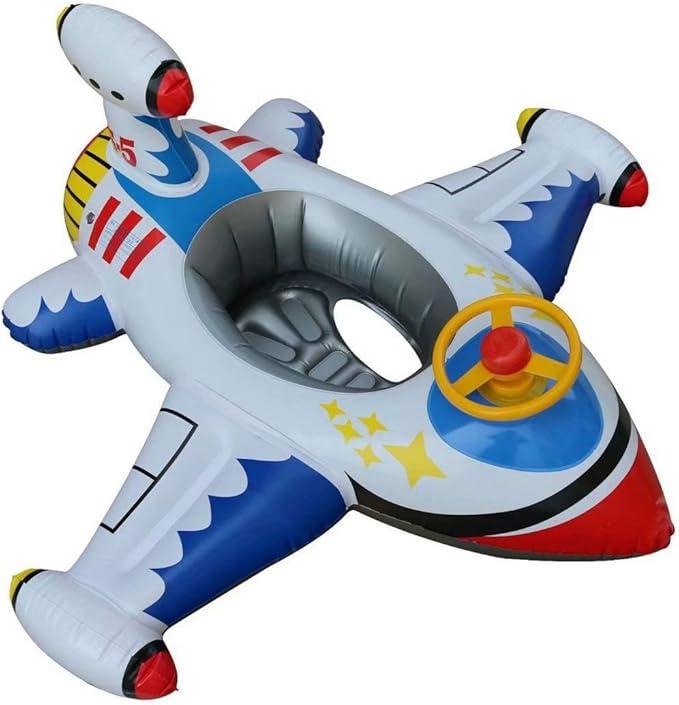 Airplane Baby Pool Float, Inflatable Airplane Swim Float for Toddler