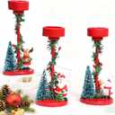 Christmas Candle Holders Red Cartoon Candle Holders Christmas Decor for Tealight Candles,Christmas Table Centerpieces,Indoor Decoration,Festive Ornaments,Mantel Home(3 Packs)