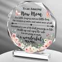 CroBlissful Christmas New Mom Gifts Novelty Acrylic Desk Decor Stocking Stuffers for Mom to Be for Women Friends Inspirational Appreciation Thank You Plaque Gifts for Friends Home Office Decoration Pack of 2