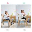 Toddler Booster Seat for Dining Table,Booster Seat for Kitchen Chair with Extended Straps,2PCS Portable with Safety Buckles,Suitable for Kids Aged 3-12 in Restaurants(Silver Gray)