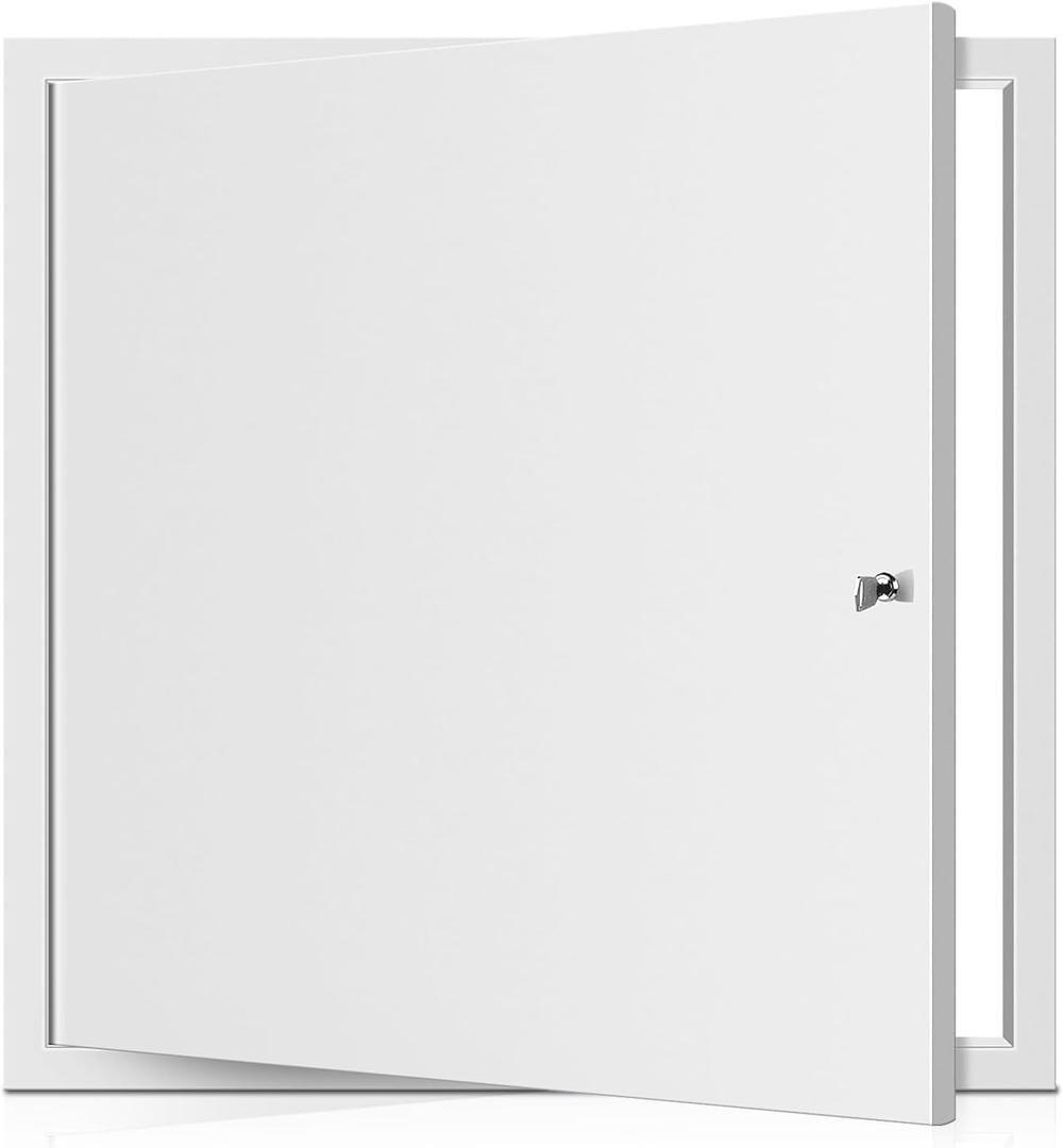 Access Panel for Drywall, 16 x 24 inch with Lock and Key, for Ceiling, Electrical Conduits, Heavy Duty Metal Steel Access Door (White)