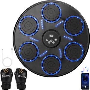 Music Boxing Machine for Adults and Kids, Boxing Machine with Gloves, Sounding Punch Boxing Machine, Boxing Punching Machine, Large Size Wall Mounted Electronic Boxing Target with 9 Speeds & Modes