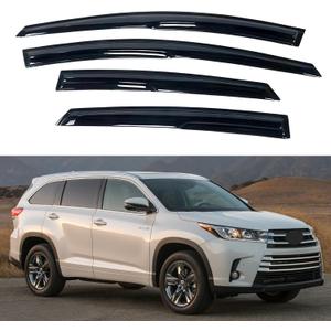IG Window Visors Fit for 2014-2019 Toyota Highlander, Out-Channel Rain Guards Vent Wind Deflectors 4PC, Car Accessories for 14-19 Highlander