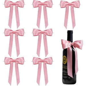 Pink Bows for Gift Wrapping, 5'' X 7'' Satin Gift Bows for Birthday, Wedding, Party, 30 Pcs