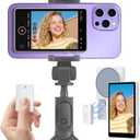 Vlog Selfie Monitor Screen for iPhone with Magnetic Remote, 1080P 4K 30fps Video Recording, Phone Back Camera, Creator Essentials, Live Stream, Not Compatible with iPhone17 Series and Google Pixel (White)