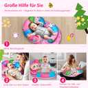 3-in-1 Caterpillar Tummy Time Pillow for Baby 0-6 Months, Detachable Tummy Time Playmat for Newborns, Sensory Toys for Babies 0 3 6 Months, Non-Slip Baby Support Seated Pillow, Gifts for Infant Girls (Medium, Pink)