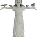Design Toscano Basking in Glory Little Girl with Birds Outdoor Garden Statue, Medium, 16 inches tall, Cast Stone Resin, Two Tone Stone Finish