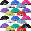 20 Pcs Hand Fans for Line Dancing Bulk, Chinese Kung Fu Tai Chi Hand Fans for Women Foldable for Festival Dance Party (Mix Color)