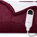 Bedsure Heated Blanket Throw Blanket - Fast Heating Electric Blanket, Soft Flannel Heated Throw with 4 Time Settings, 6 Heating Settings, Warm Gifts for Grandma & Grandpa & Seniors 50“x60”