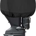Outboard Motor Cover for Motor 100-150 HP, 600D Oxford Heavy Duty Waterproof Boat Motor Semi-Cover, UV Resistant Durable Outboard Engine Cover with PVC Coating for Most Brands