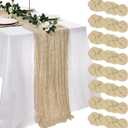 8 Pack Beige Cheesecloth Table Runner 10ft Boho Gauze Fabric 120 Inch Cheese Cloth Table Runner Rustic Sheer for Holiday Baby Shower Party Dcor Home Wedding Decoration