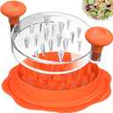 Ukeetap 10" Pro Chicken Shredder Tool Twist Large for Kitchen, BPA-Free Food-Safe Meat Grinder, Visible Chicken Breast Meat Shredder with Strong Anti-Slip Bottom & Ergonomic Handle, Orange