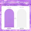 Babenest 7.2FT Arch Backdrop Cover (One Piece Double Color), Purple and White Spandex Fitted Backdrop for Photography, Round Top Chiara for Party Ceremony Birthday Baby Shower Anniversary Decoration