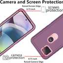 for Motorola Moto One 5G Ace Case, Defender Case Soft TPU Hard PC Heavy Duty Shockproof Dustproof 3 in 1 Phone Cover for Moto One 5G Ace 2021 (Pink/Maroon)
