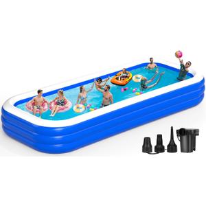 Extra Large Inflatable Swimming Pool for Adults - 180'' x 76'' x 22'' Extra Large Blow-Up Pool Oversized Thickened Family with Pump, 15FT Extra Long Inflatable Pools for Backyard, Easy Set Big Pool