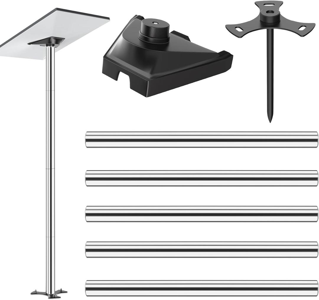 Starlink Pole Mount Gen 3, 6.5 FT Starlink Mounting Kit with 5 Extension Pipes (1.5'' Diameter ) Pole with No Dig Ground Anchor, Starlink Gen 3 Pipe Adapter Included
