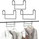 Space Saving Hangers for Clothes: 3 Pack 8 inch Magic Hanger Closet Organizer Metal Heavy Duty Hangers for Shirt Coat Pants Skirt Sorting Storage - Black