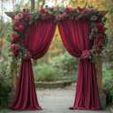 ESGOTBME 10x10ft Wrinkle Free Burgundy Backdrop Curtain for Parties Soft Fabric Drapes Wedding Curtain Backdrop for Birthday Party Decorations Background for Photography 5x10ft, 2 Panels