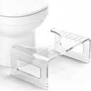 AmazerBath 7 Inches Acrylic Squat Potty, Clear Toilet Step Stool for Adults, Modern Design Non-Slip Pooping Stool, Strong Load-Bearing, Blends Seamlessly Into Any Bathroom