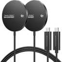 MOVESPEED Qi2.2 25W Magnetic Wireless Charger 2 Pack, MagSafe Fast Charging Pad, Compatible with iPhone 17/16/15/14/13/12 Series, AirPods Pro/4/3/2,Samsung Galaxy and More(Black)