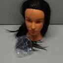 Hairingrid 26"-28" Mannequin Head Hair Styling Training Manikin Cosmetology Doll Head Synthetic Fiber Hair and Free Clamp Holder (Black)