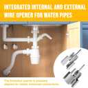 2PCS Integrated Internal & External Pipe Threading Tool with 1/2'' & 3/4'' Dies, Electric Drill Compatible 2 in 1 Pvc Pipe Threader Kit, Dual-Function Pipe Thread Cutting Tool