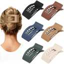 French Flat Hair Clips for Women 6pcs Hair Claw Clips for Thick or Thin Hair Matte Claw Clips for Girls Barrettes Non-Slip Strong Hold Hair Accessories for Women (Dark Colorful)