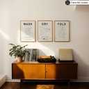 Poster Master 3-Piece Wash Dry Fold Print - Laundry Poster - Line Drawing Art - Black & White Design - Symbols & Guide Art - Minimal Laundry Room Decor - 8x10 UNFRAMED Wall Art (Style-04)