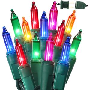 BrizLabs Multicolored Christmas Lights, 69.6ft 300 Count Connectable Christmas Tree Lights, 120V UL Certified Incandescent Light String, Mini Xmas Light for Indoor Xmas Holidays Home Decoration