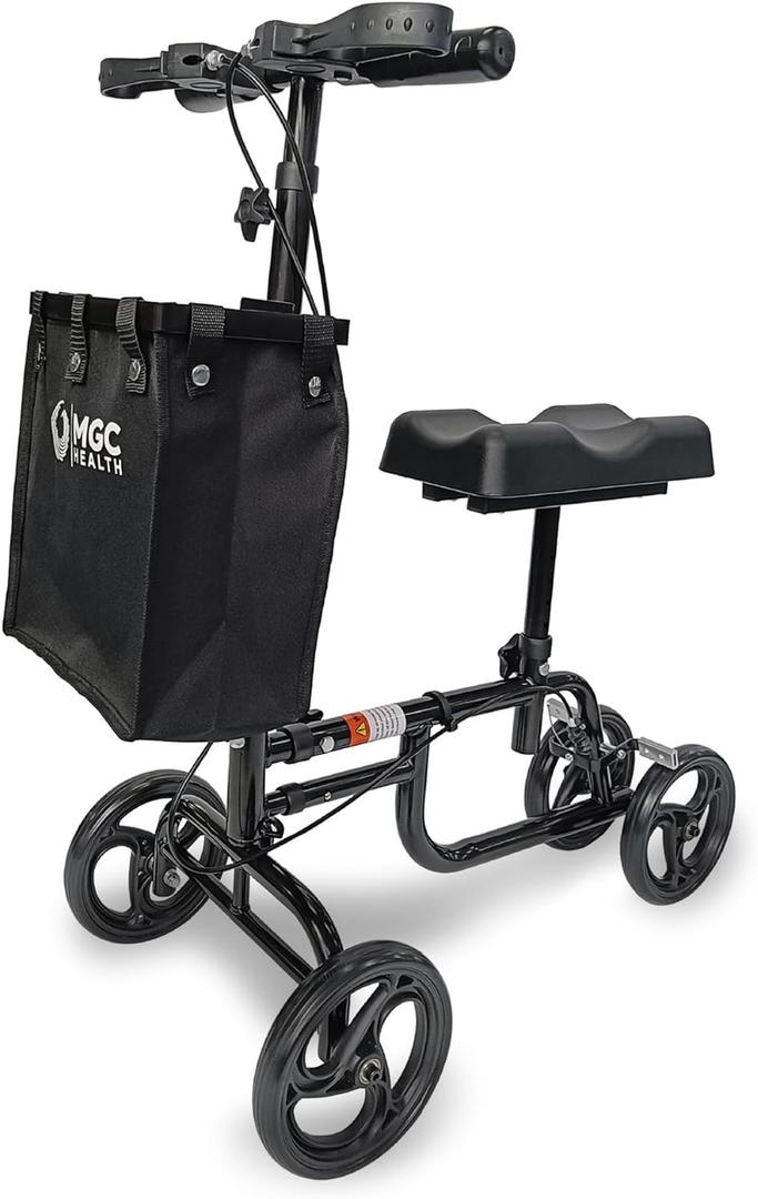 300 lbs Weight Capacity Knee Walker Steerable, Leg Scooter for Broken Foot, Dual Breaks Knee Scooter for Adults for Foot Surgery, Easy to Assemble Walker