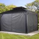 Sojag 135-9163810 10' x 12' Curtains for Monaco/Messina/Mykonos Outdoor Gazebo Models, Grey