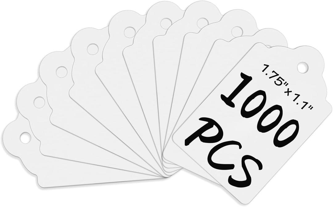FEMELI 1000 Pcs Price Tags for Tag Gun, 1.75 x 1.1 Inches Unstrung Marking White Blank Paper Sale Tag for Clothes, Shoes, Jewelry