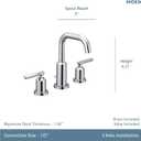 Moen Gibson Two-Handle High Arc Widespread Modern Bathroom Sink Faucet for 3-Hole Setups with Valve Included, Matte Black, TV6142BL