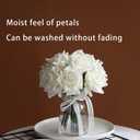 DUYONE Artificial Roses Single Stem 10pcs Fake Silk Flower Arrangement Bouquet for Home Party Wedding Decoration(White)