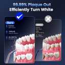 Water Flosser for Teeth Cleaning and Flossing, 5 Modes Rechargeable Cordless Oral Irrigator 320ml Water Tank Teeth Cleaner, IPX7 Waterproof Portable Electric Dentel Flossers for Home and Travel,White
