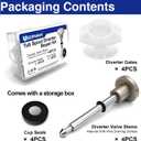 4 Set Tub Spout Diverter Valve Stem Repair Kit for Moen 101237, Includes 4 Copper Diverter Gates and 4 Cup Seals