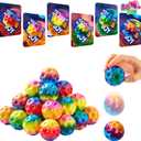 JOYIN 30 Pcs Valentine's Day Super High Bouncy Balls with Valentine Cards, Multicolored Stress Relief Spaceballs for Classroom Exchange Prizes, Valentine Party Favors