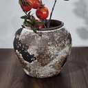 Rustic Vase for Home Decor, Farmhouse Terracotta Vases, Large Round Ceramic Terracotta Concrete Vases for Home Decor (Clay Round)