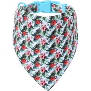 2 x Mile High Life | Girl Dog Collars | Cute Bandana Collar | Soft Poly Cotton Fabric Collars for Medium Dogs | Flower & Fruit Pattern (Wild Rose, Collar & Bandana-M)