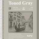 SuFly Gray Toned Sketch Pad, 11" x 14" - 60 Sheets Spiral Bound Sketchbook, 85lb/130gsm Toned Gray Paper for Graphite, Charcoal, Colored Pencils and Gel Pens.