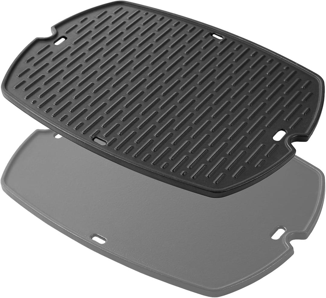 Q2200 Griddle Replacement Parts for Weber Q Grill Parts Weber Q2000 Q2400 Q200 Q220 Q240 Griddle 7583 7645 Grill Grates Full Size Griddle Plates Inserts 396000 6559 Q 2200 Flat Top Reversible