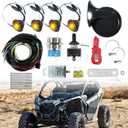 Universal UTV Turn Signal Kit with Amber LED Blinker Wide Compatible with Polaris, Can-Am, Kawasaki, Pioneer, Golf Cart, Arctic Cat Plug and Play UTV Street Legal Kit (Rocker Type Switch-1)