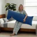 Body Cooling Pillow Cases Cover, Bamboo Rayon Pillowcases with Zipper Closure, Cool & Breathable Pillow Case for Hot Sleepers and Night Sweats, 20x54 inches, Deep Blue