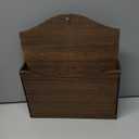 Juvale Rustic Wood Wall Mounted Magazine Rack and File Organizer with Menu Basket - Magazine Holder - Mail Organizer (12 in)