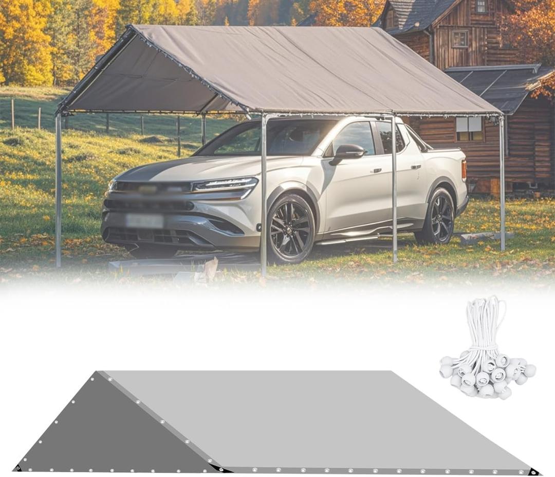 Carport Canopy 12x20 Heavy Duty, Waterproof Car Canopy, Tear Resistant Car Tent, Sun Resistant Car Port, for Garage Covering Family Vehicle Business Events Outdoor DeckWithout Frame